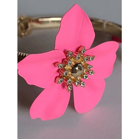 🌺 LILLY PULITZER Oversized Orchid Flower Roxie Pink Bracelet NEW WITH GIFT BAG - Picture 11 of 15